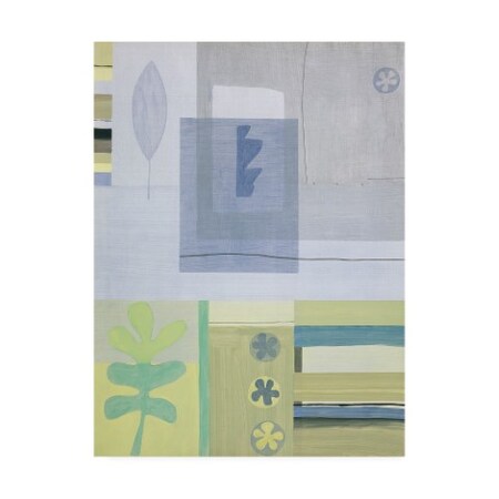 Trademark Fine Art Pablo Esteban 'Leaf And Flower In Green ' Canvas Art, 14x19 ALI46092-C1419GG